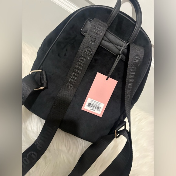 NWT Juicy Couture Black Backpack with Rhinestone Logo - Picture 2 of 4